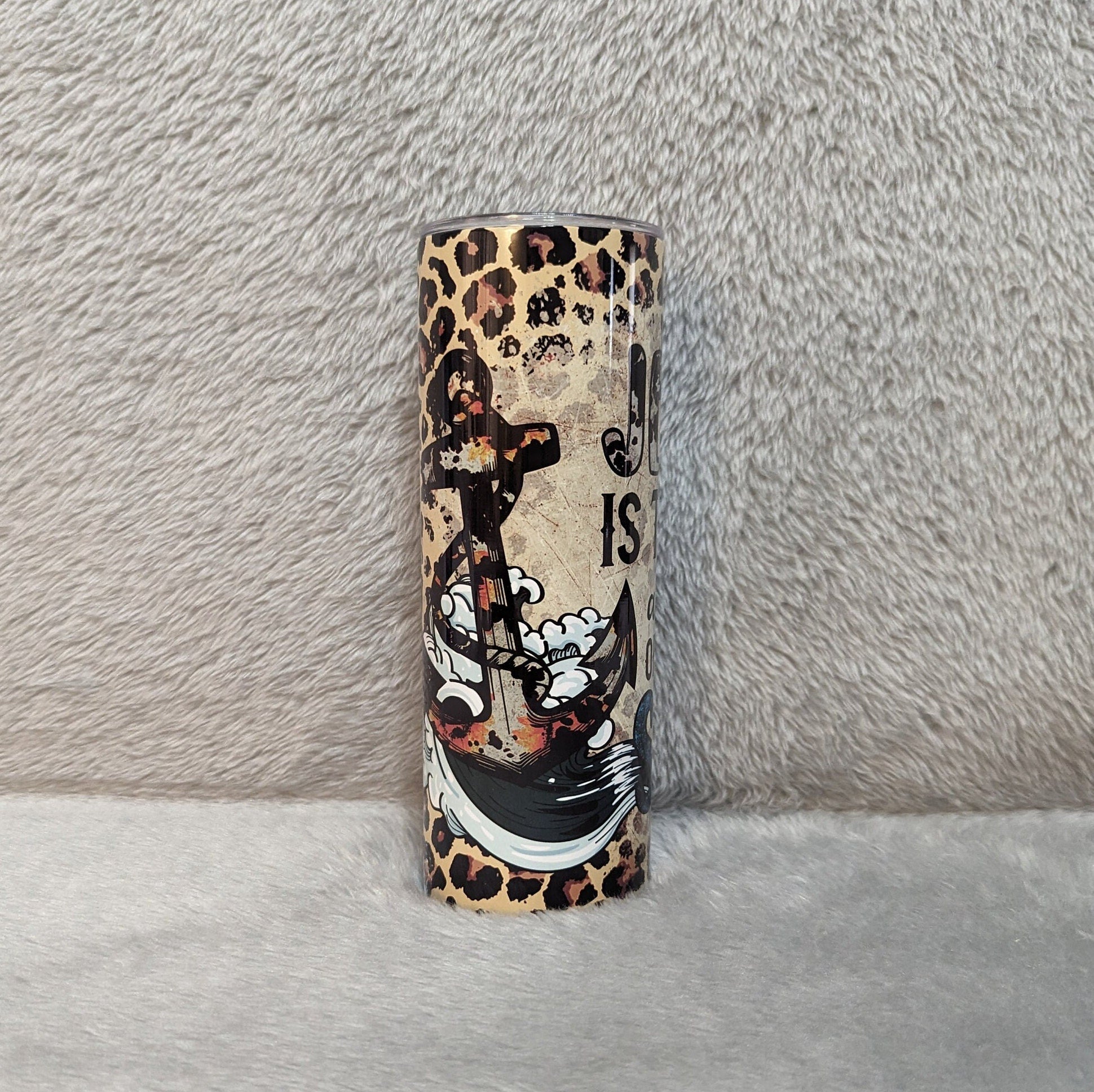 Jesus Is The Anchor Of My Soul Tumbler 20oz With Reusable Straw