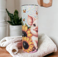 Pretty Pig Tumbler 20oz With Reusable Straw, Can Be Personalized