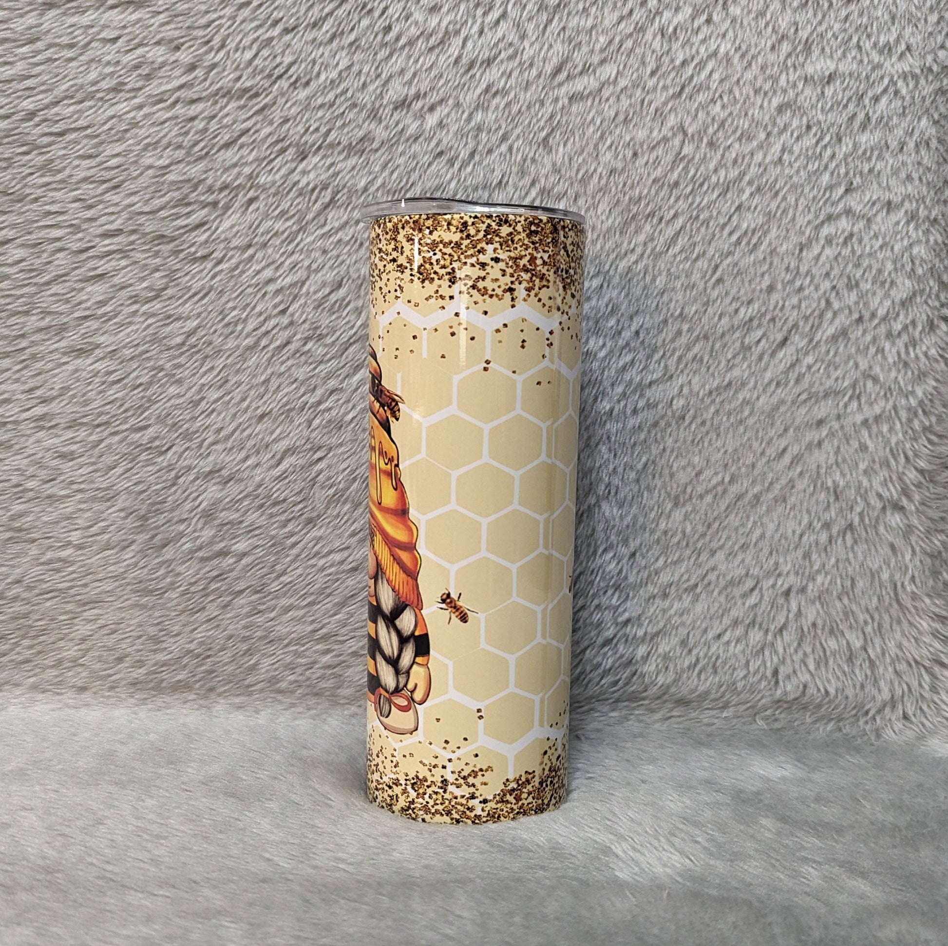 Gnome Tumbler That Says Be Sweet Like Honey 20oz With Reusable Straw
