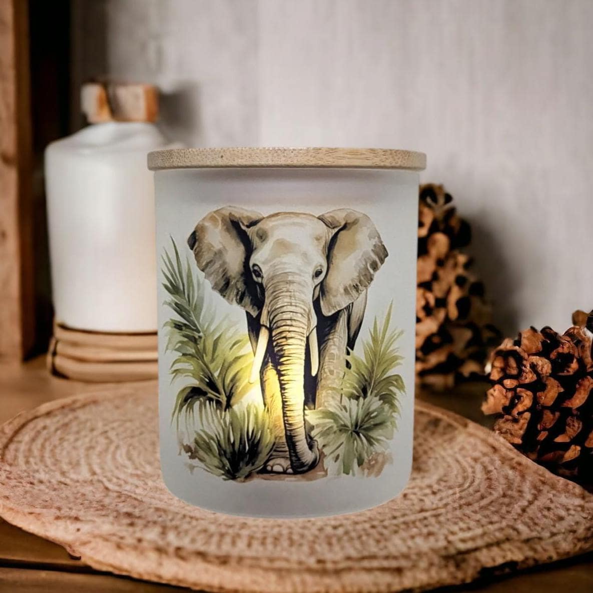 Elephant Candle Holder with Battery Operated Flickering Tealight