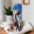 Just A Girl Who Loves Cows Tumbler 20oz With Reusable Straw, Can Be Personalized