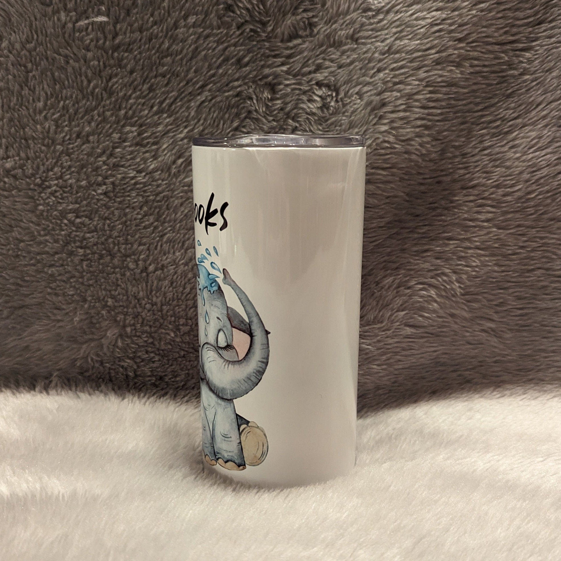 Elephant Tumbler 15oz With Reusable Straw, Can Be Personalized