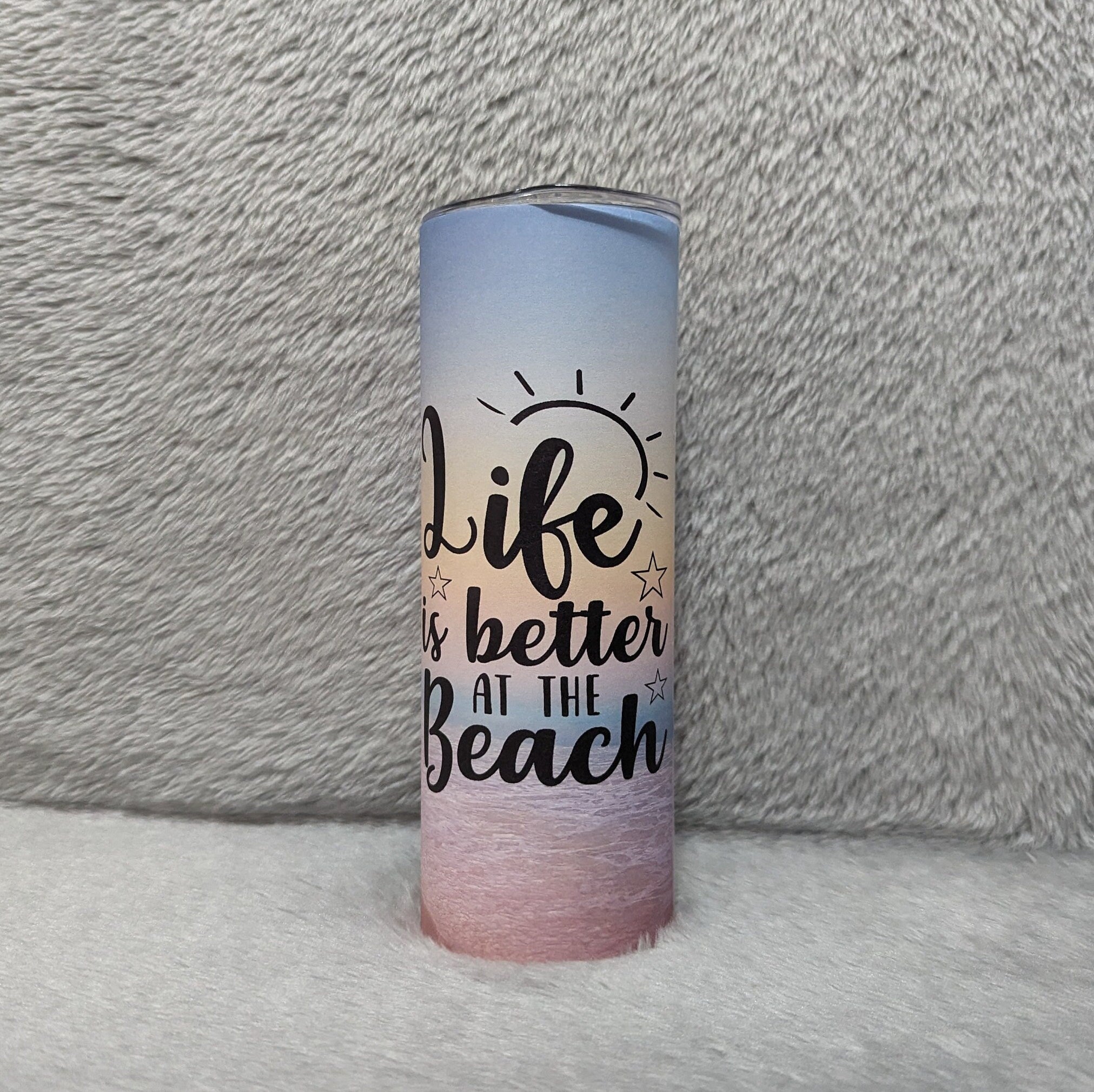 Girl Beach Gnome Tumbler Life Is Better At The Beach 20oz With Reusable Straw, Can Be Personalized