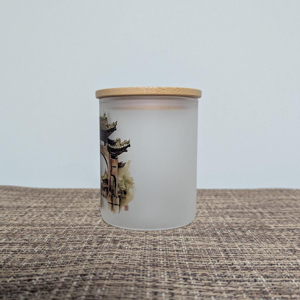 Chinese Gate Candle Holder with Battery Operated Flickering Tea Light