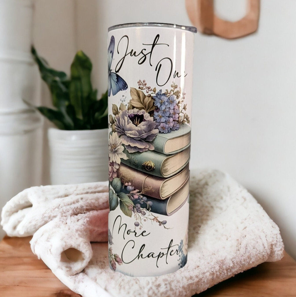 Just One More Chapter Tumbler 20oz With Reusable Straw