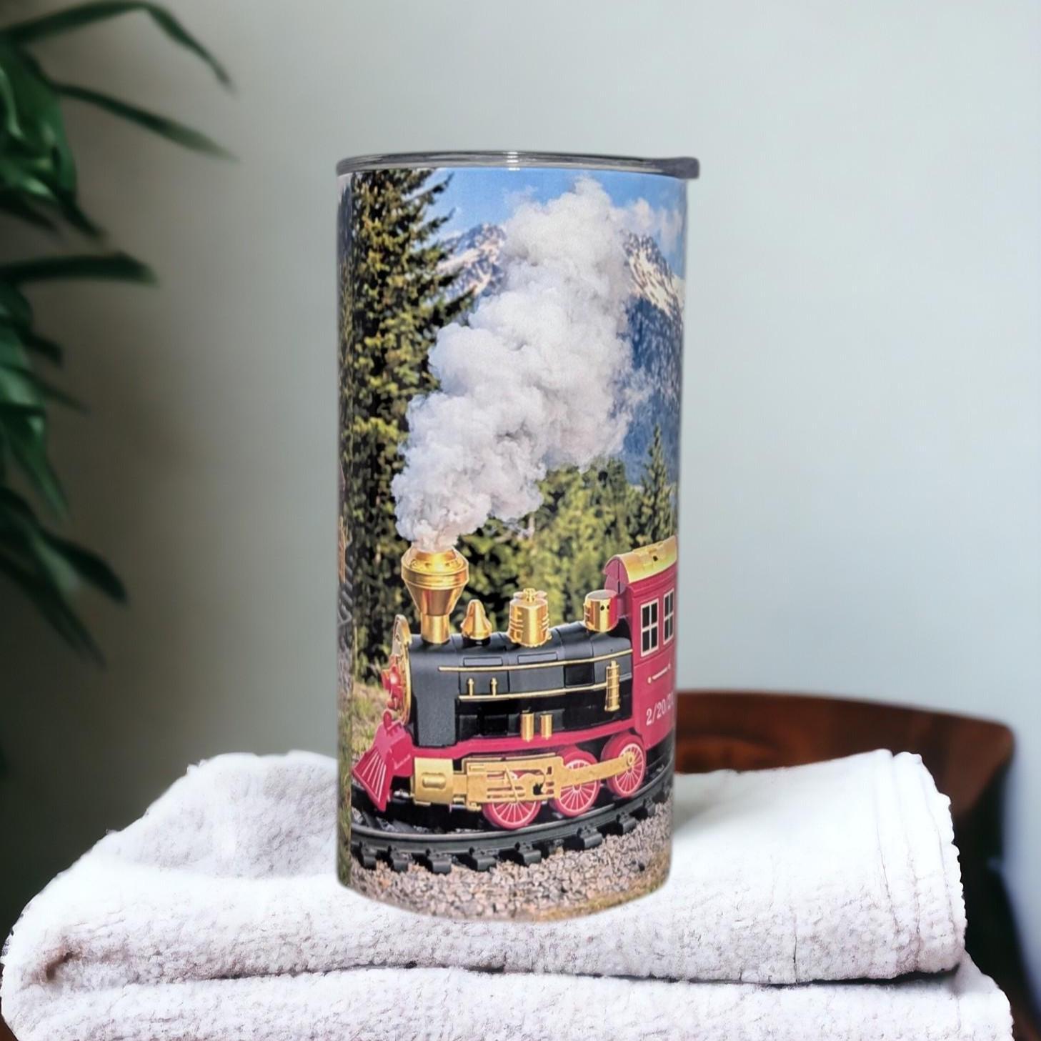 Kids Train Tumbler 15oz With Reusable Straw, Can Be Personalized