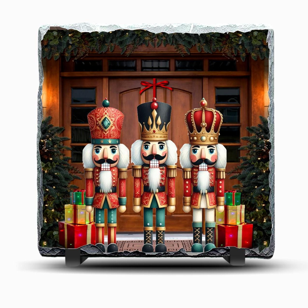 Nutcrackers Slate Picture With Display legs