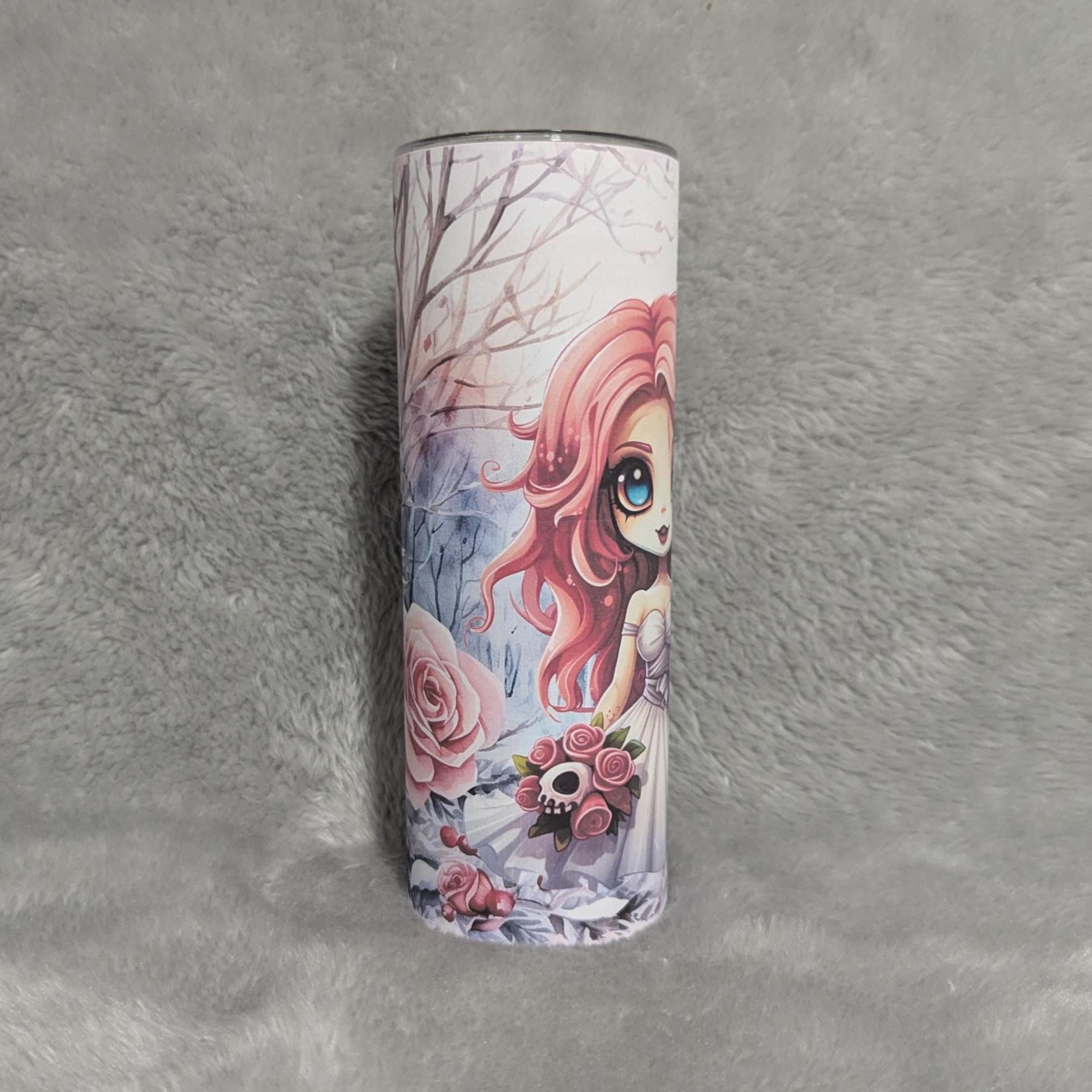 Zombie Bride Tumbler 20oz With Reusable Straw, Can Be Personalized