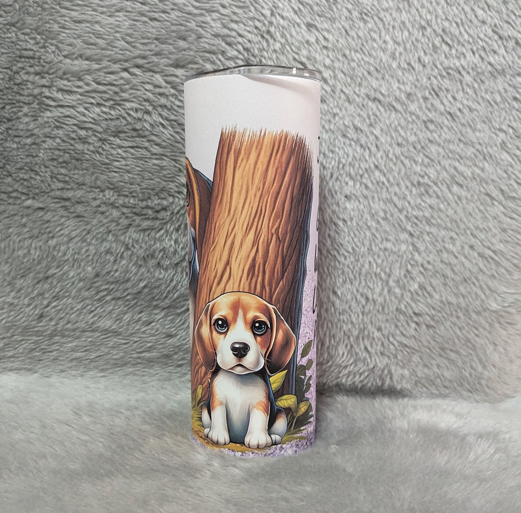 Just A Girl Who Loves Puppies Tumbler 20oz With Reusable Straw, Can Be Personalized