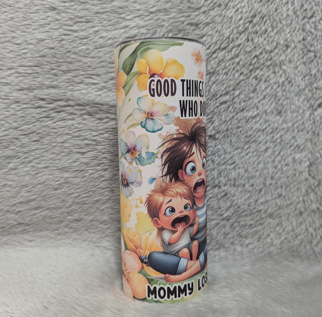 Crazy Mom Tumbler 20oz With Reusable Straw, Can Be Personalized