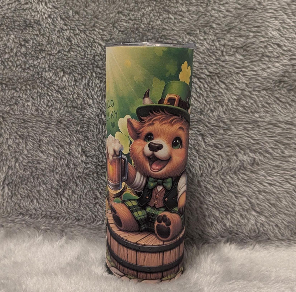 Irish Highland Cow Tumbler 20oz With Reusable Straw, Can Be Personalized
