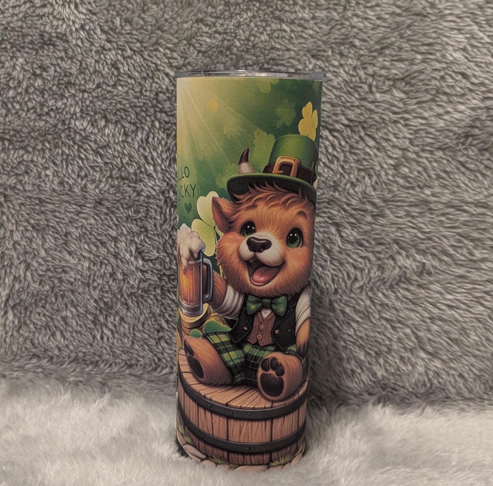 Irish Highland Cow Tumbler 20oz With Reusable Straw, Can Be Personalized