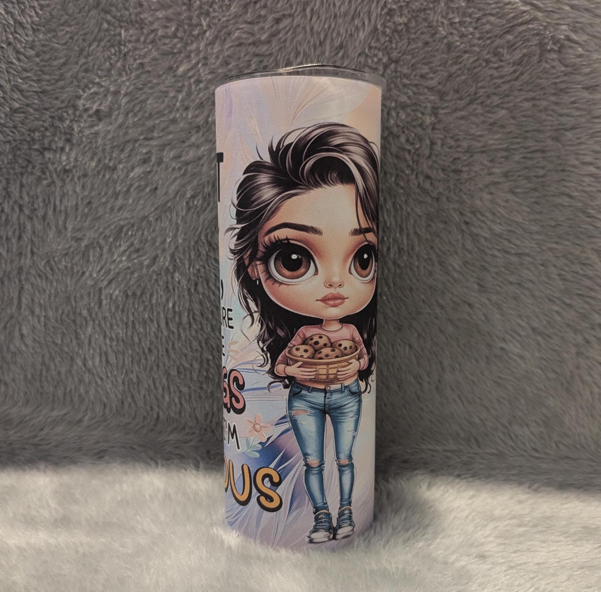Funny Quote Girl Tumbler - I'm Not Fat Tumbler 20oz Tumber With Reusable Straw