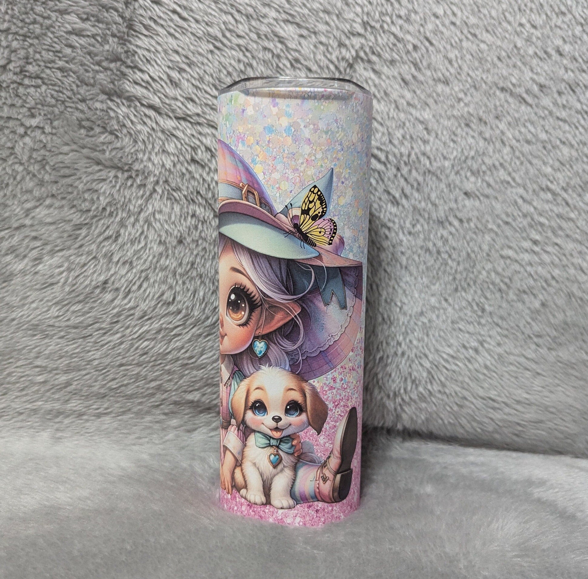 Pretty Girl Gnome Tumbler 20oz With Reusable Straw, Can Be Personalized