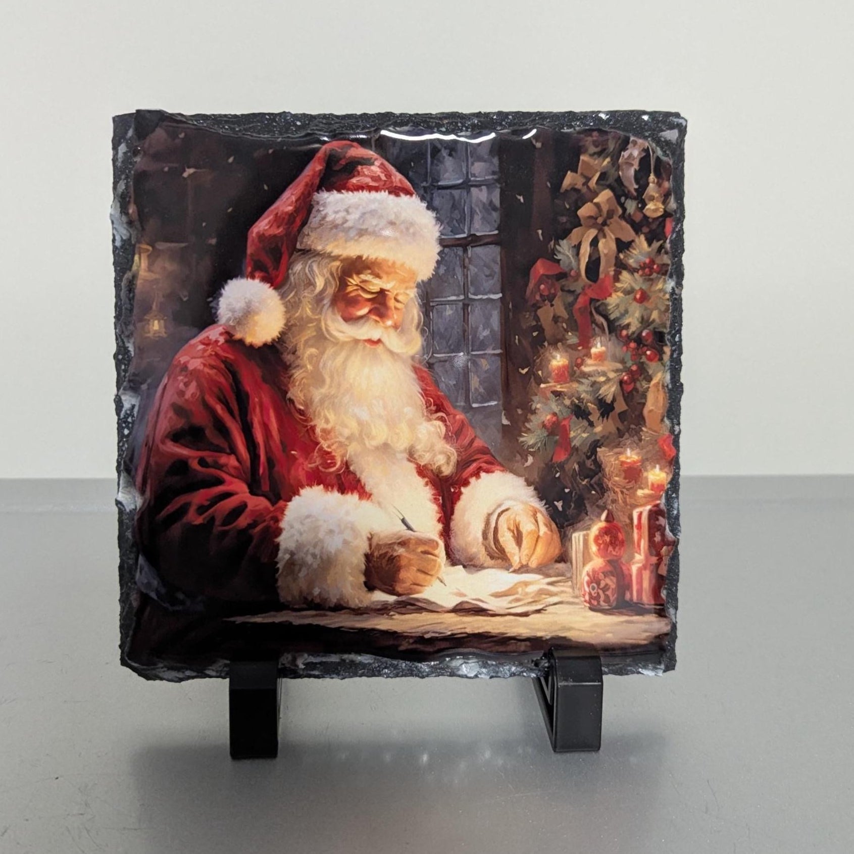 Slate Santa Picture with Display Legs