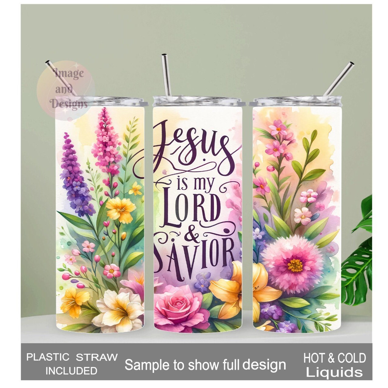 Jesus Is My Lord & Savior Tumbler - Christian Drinkware 20oz With Reusable Straw