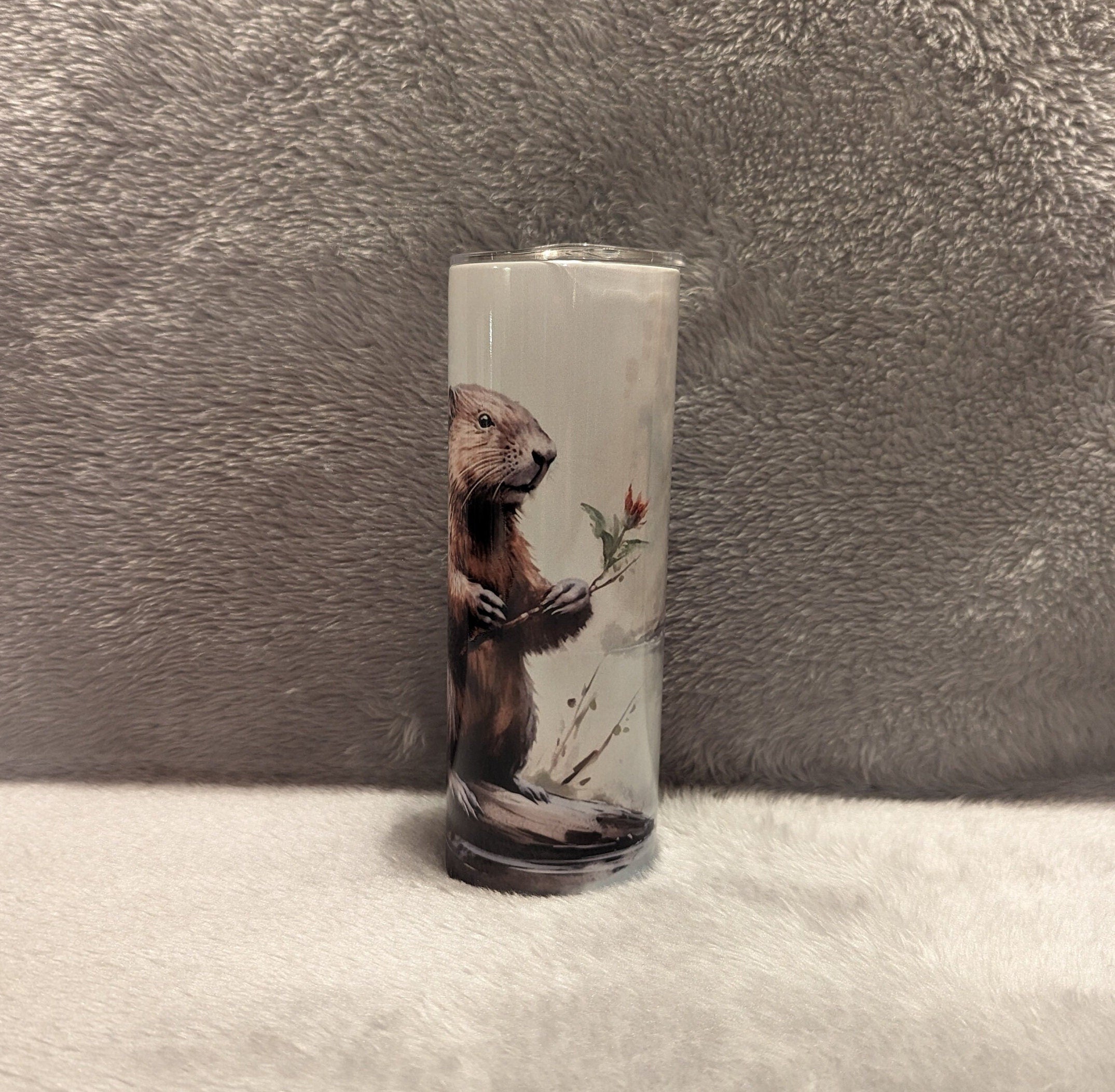 Beaver Tumbler 20oz With Reusable Straw, Can Be Personalized