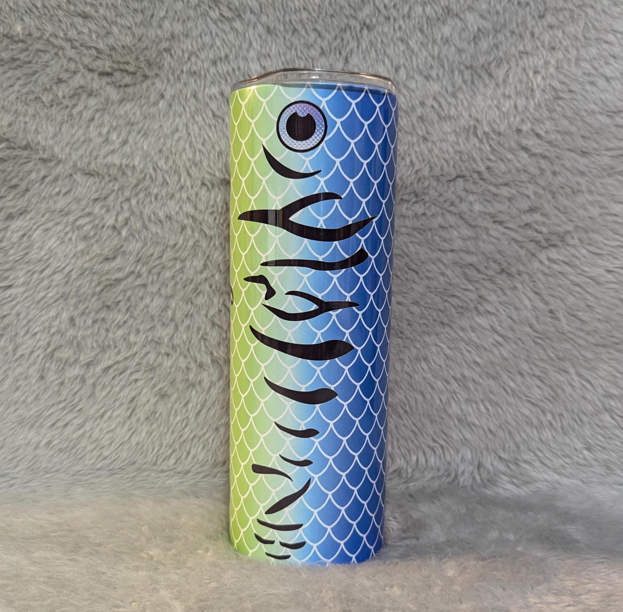 Fishing Lure Tumbler 20oz With Reusable Straw, Can Be Personalized