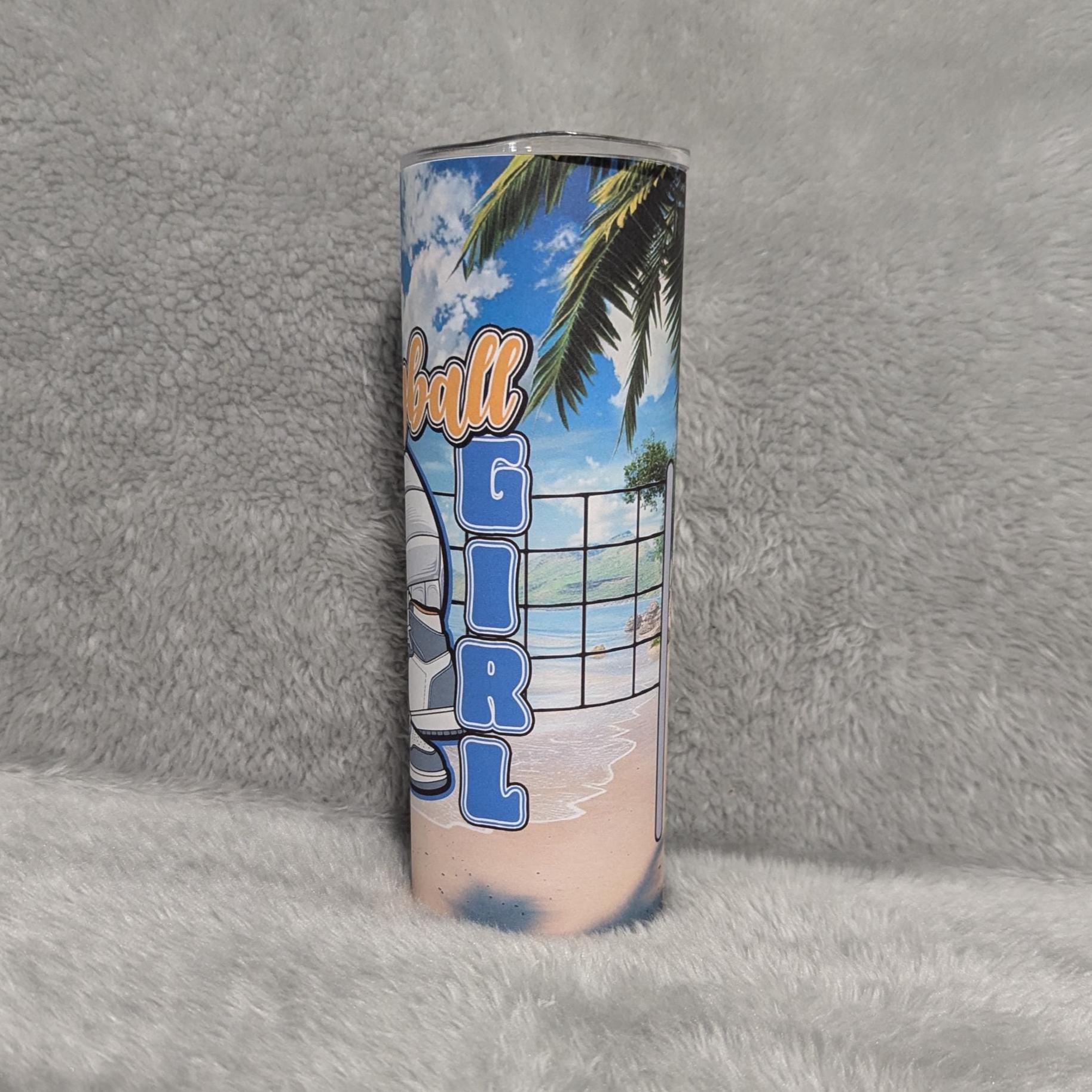 Volleyball Girl Tumbler 20oz With Reusable Straw, Can Be Personalized