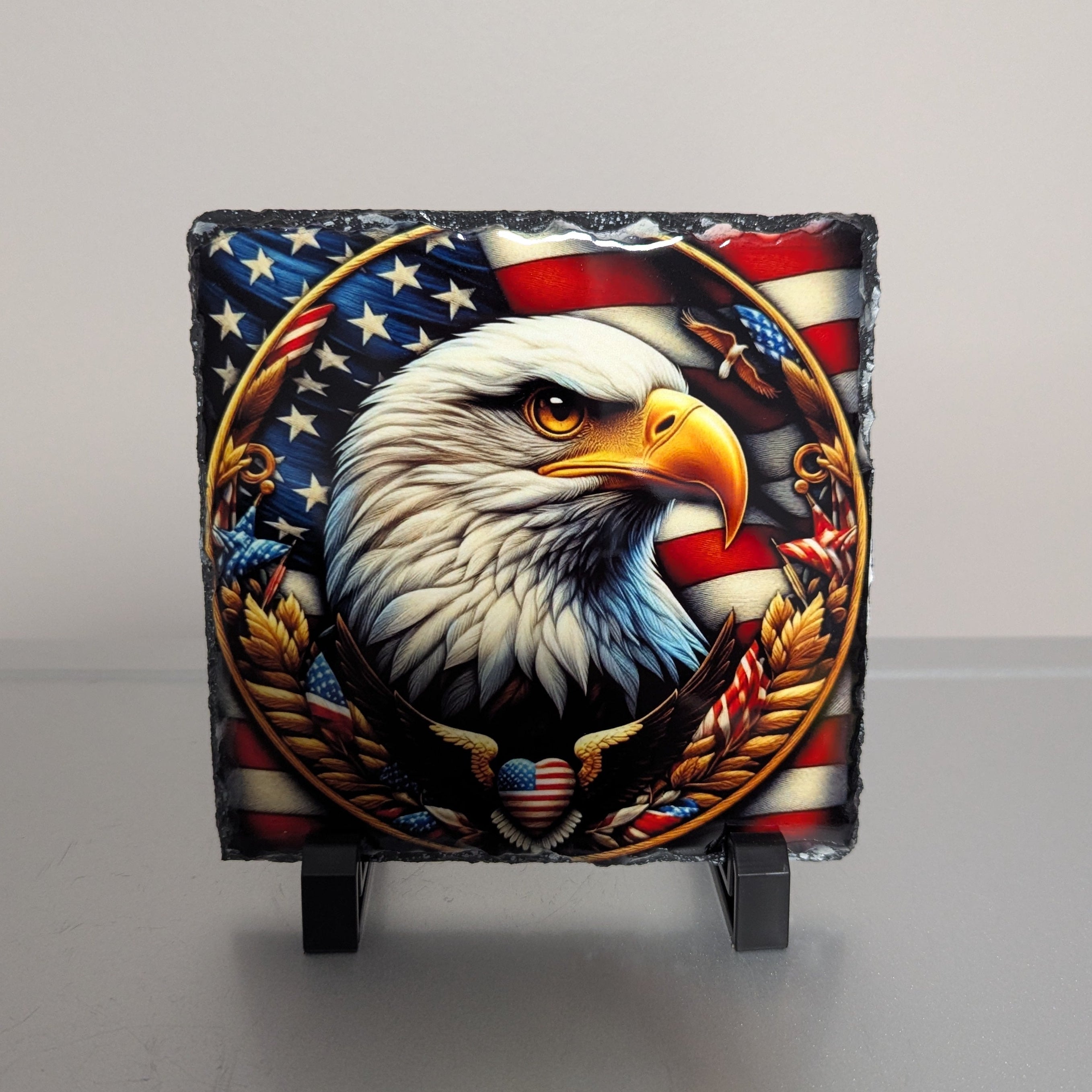 American Eagle Slate Picture With Display Legs