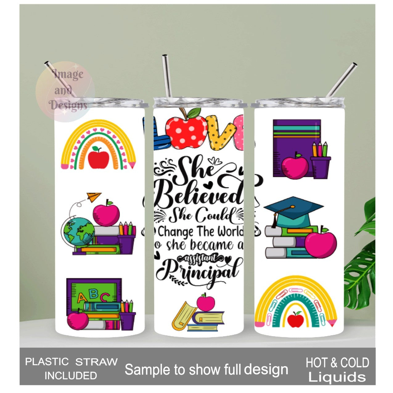 Assistant Principal Tumbler 20oz With Reusable Straw