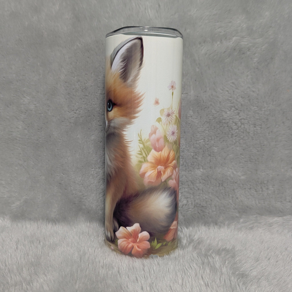 Baby Fox Tumbler 20oz With Reusable Straw, Can Be Personalized
