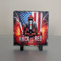Back The Red Fireman Slate Picture with Display Legs