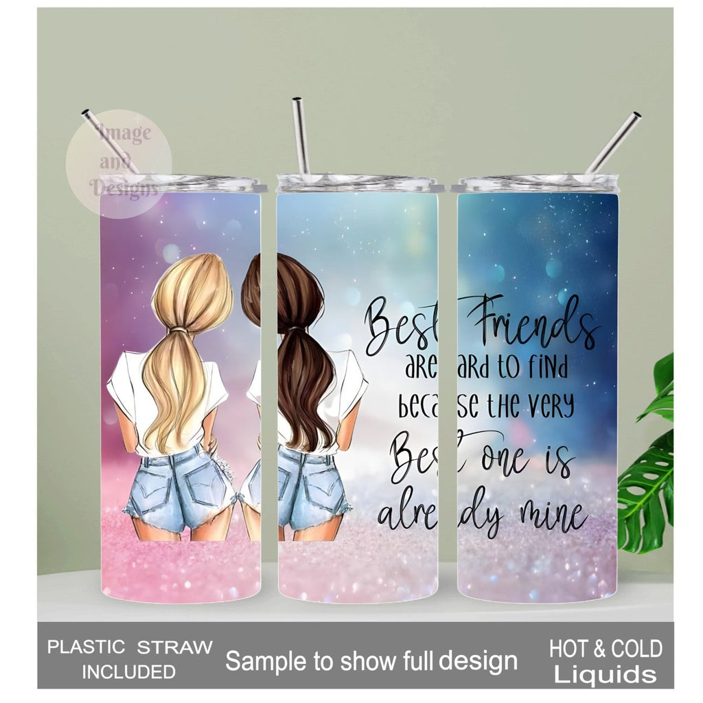 Best Friends Tumbler 20oz With Reusable Straw, Can Be Personalized