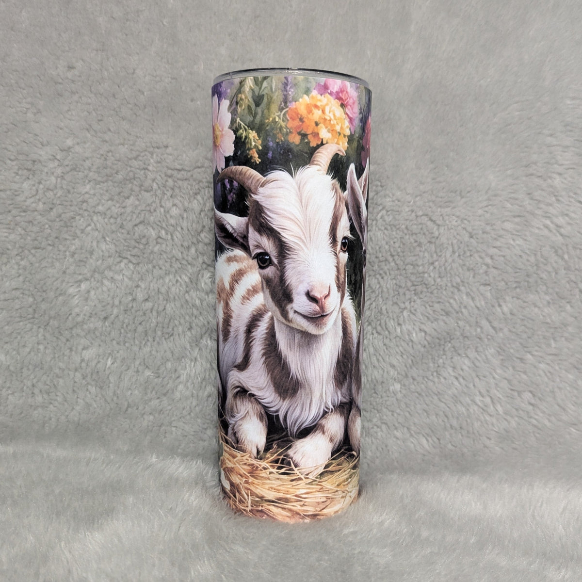Cute Goat Tumbler 20oz With Reusable Straw, Can Be Personalized