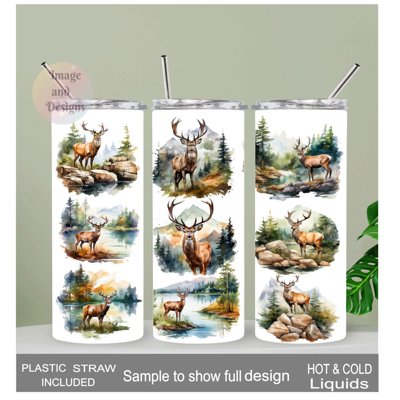 Buck Tumbler 20oz With Reusable Straw