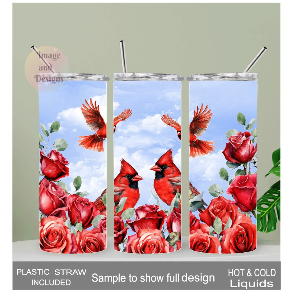 Cardinal Tumbler 20oz With Reusable Straw, Can Be Personalized