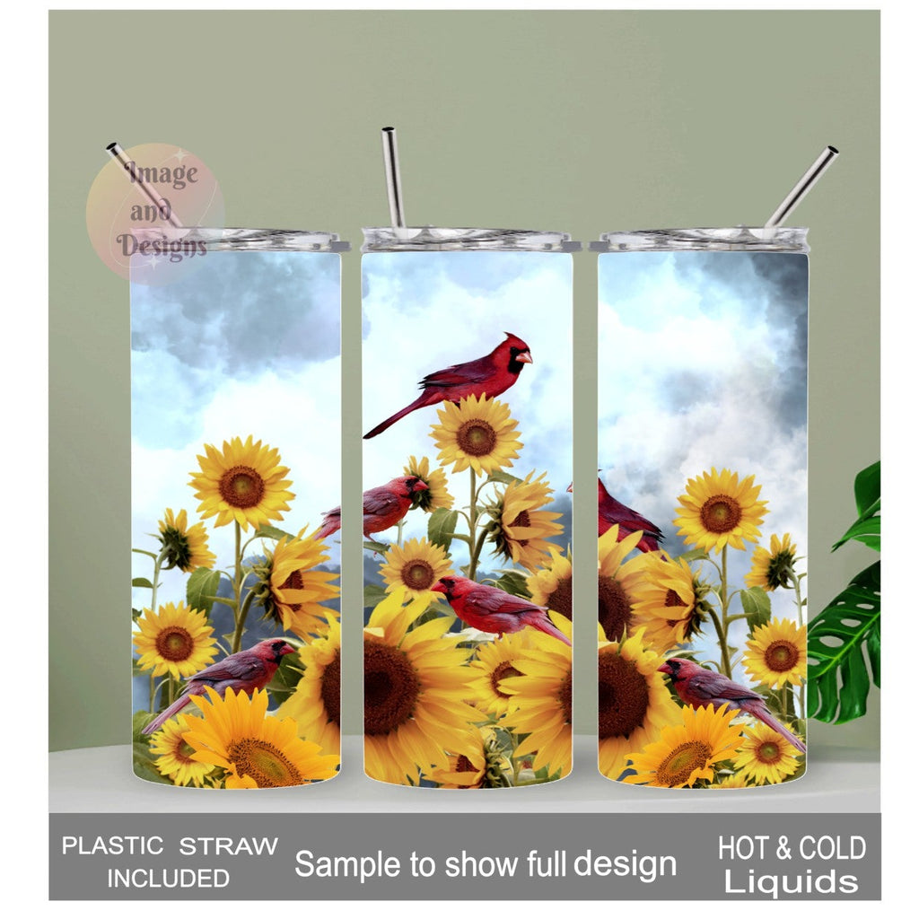 Cardinal Tumbler 20oz With Reusable Straw, Can Be Personalized