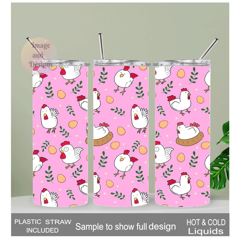 Cute 20oz Funny Chicken Tumbler 20oz With Reusable Straw