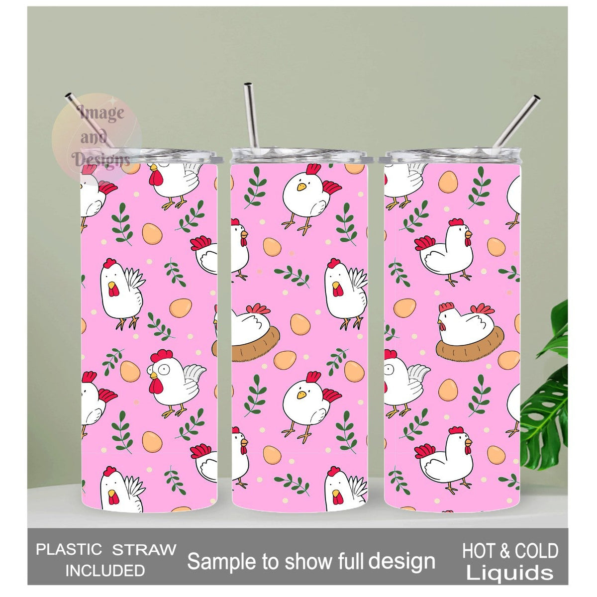 Cute 20oz Funny Chicken Tumbler 20oz With Reusable Straw