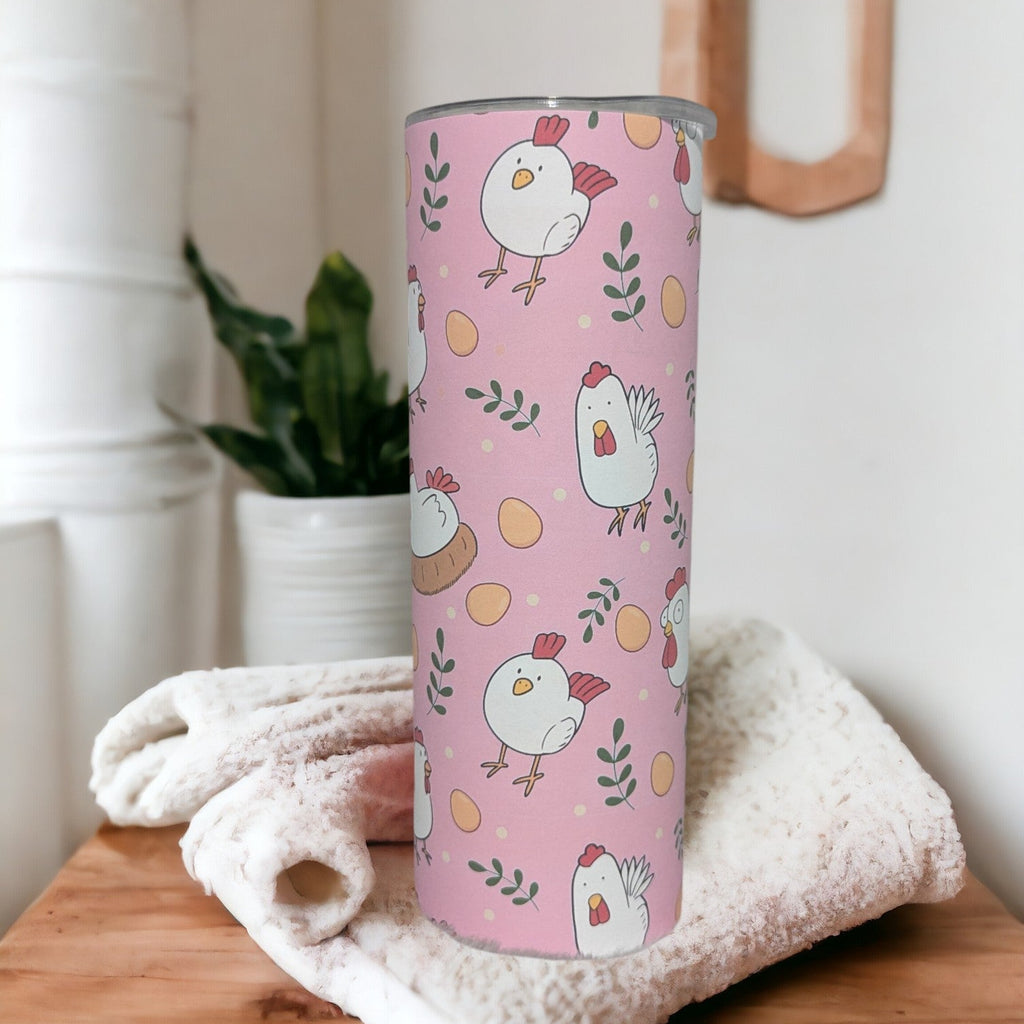 Cute 20oz Funny Chicken Tumbler 20oz With Reusable Straw