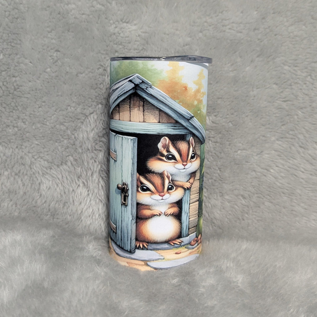 Kids Cute Chipmunk Tumbler 15oz With Reusable Straw, Can Be Personalized