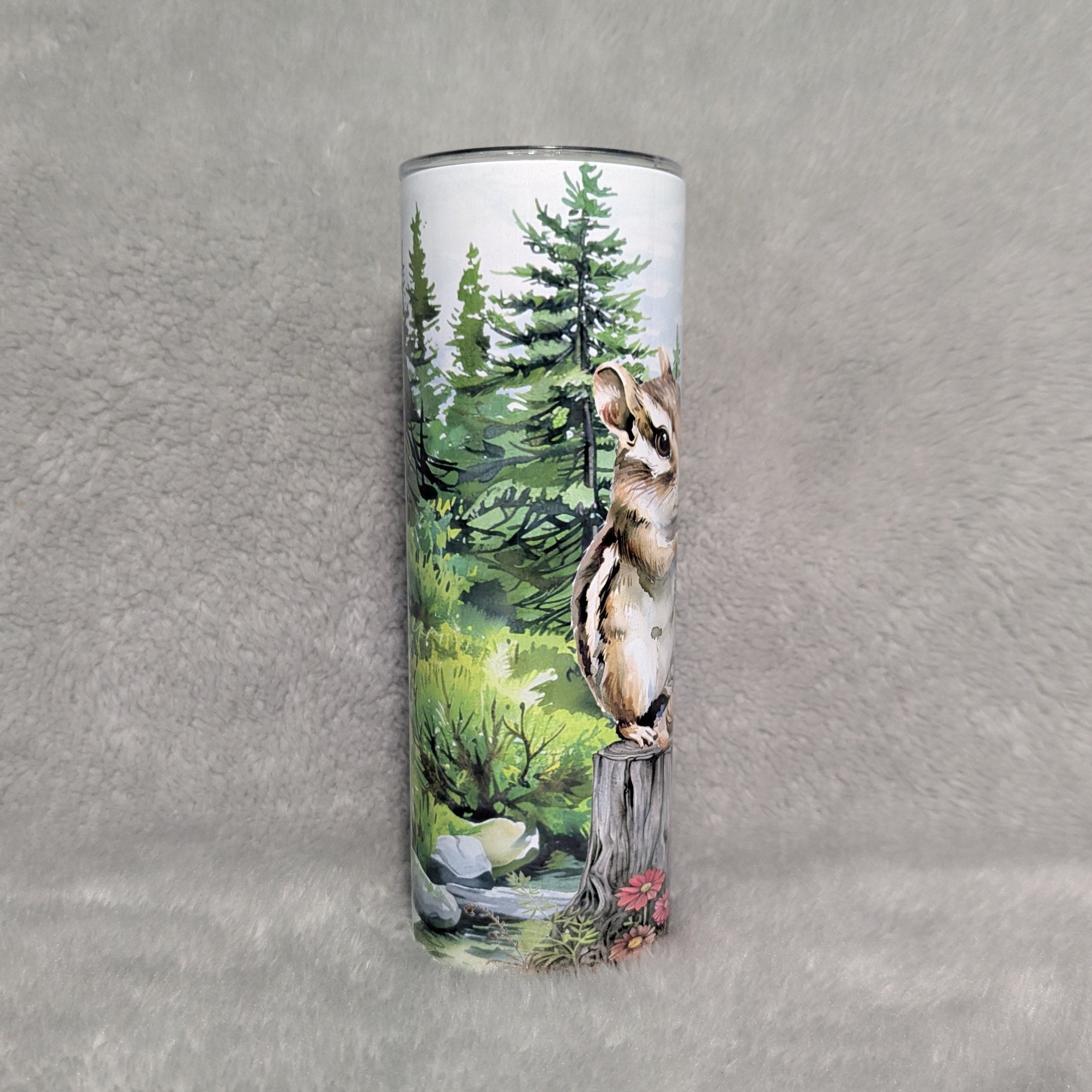 Chipmunk Tumbler 20oz With Reusable Straw, Can Be Personalized
