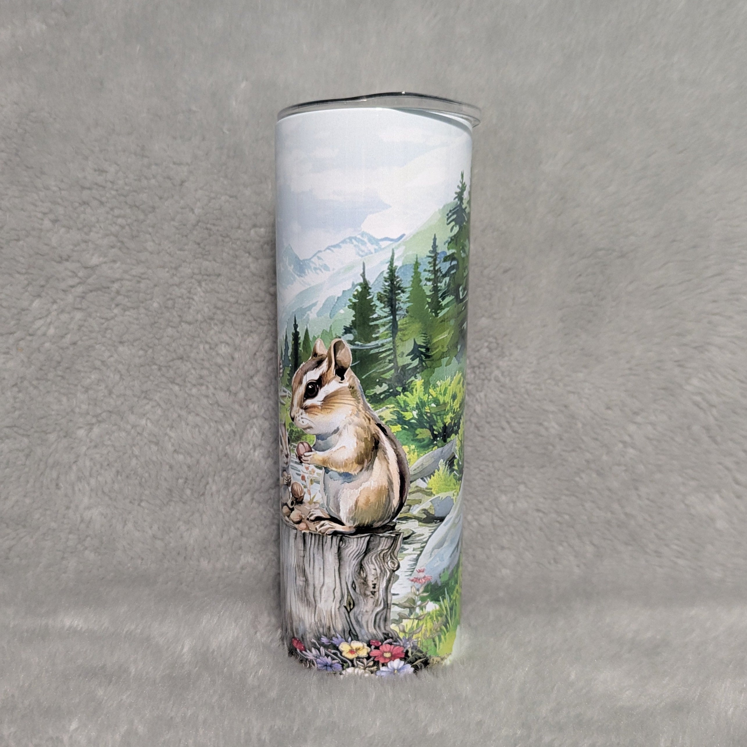 Chipmunk Tumbler 20oz With Reusable Straw, Can Be Personalized