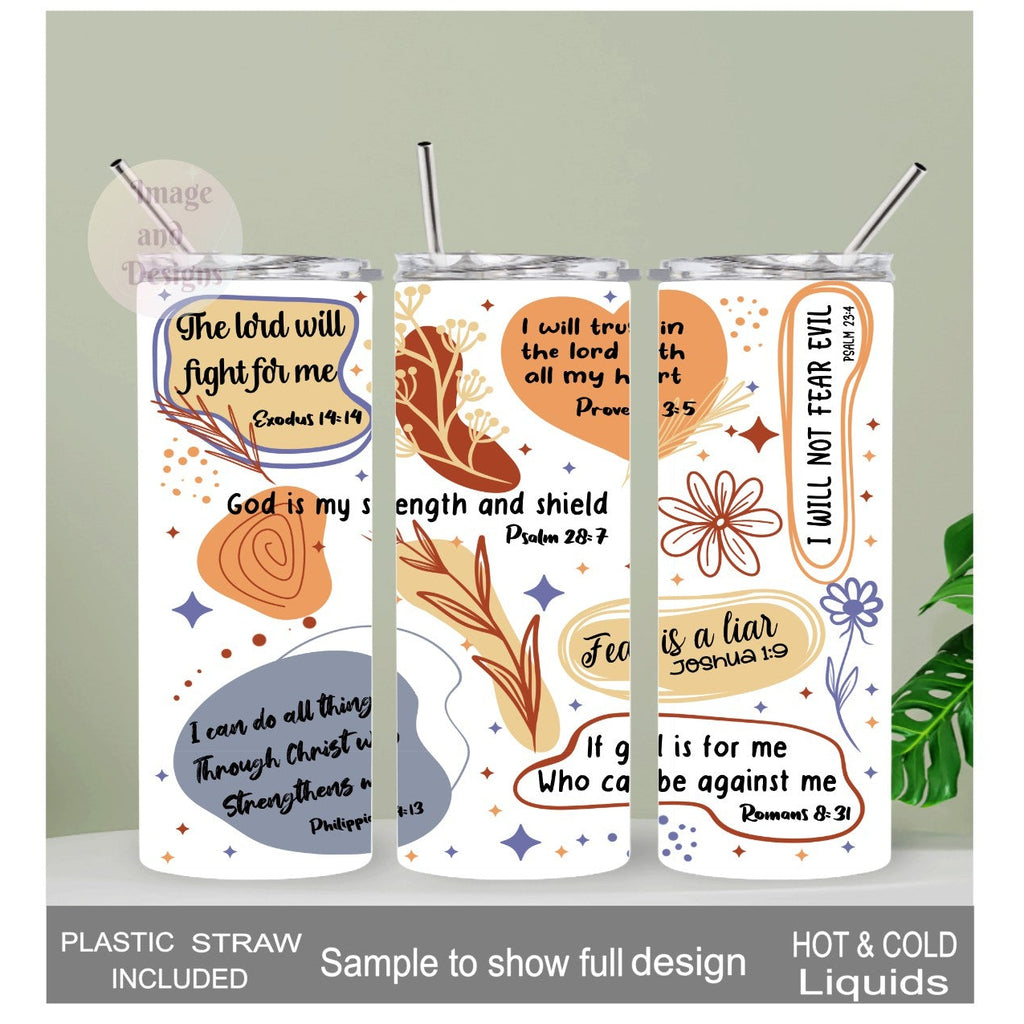 Christian Affirmation Tumbler 20oz With Reusable Straw