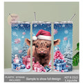 Cute Christmas Highland Cow Tumbler 20oz With Reusable Straw, Can Be Personalized