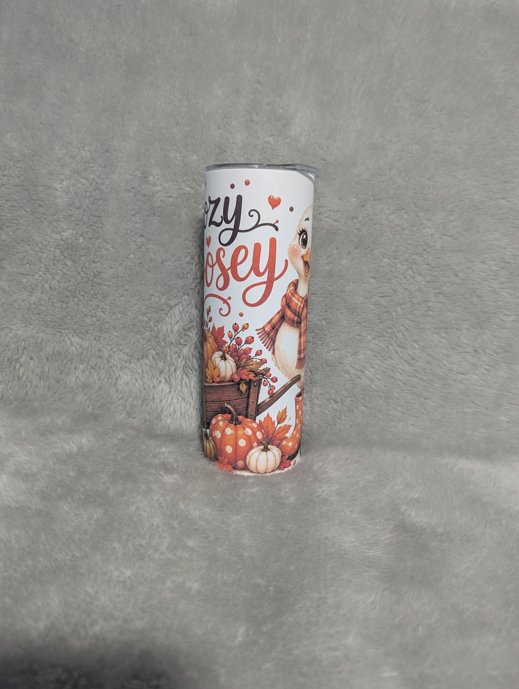 Cozy Goosey Fall Tumbler 20oz with Reusable Straw