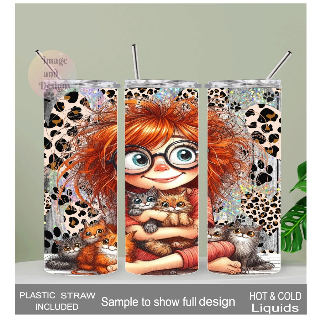 Crazy Cat Lady Tumbler 20oz With Reusable Straw, Can Be Personalized