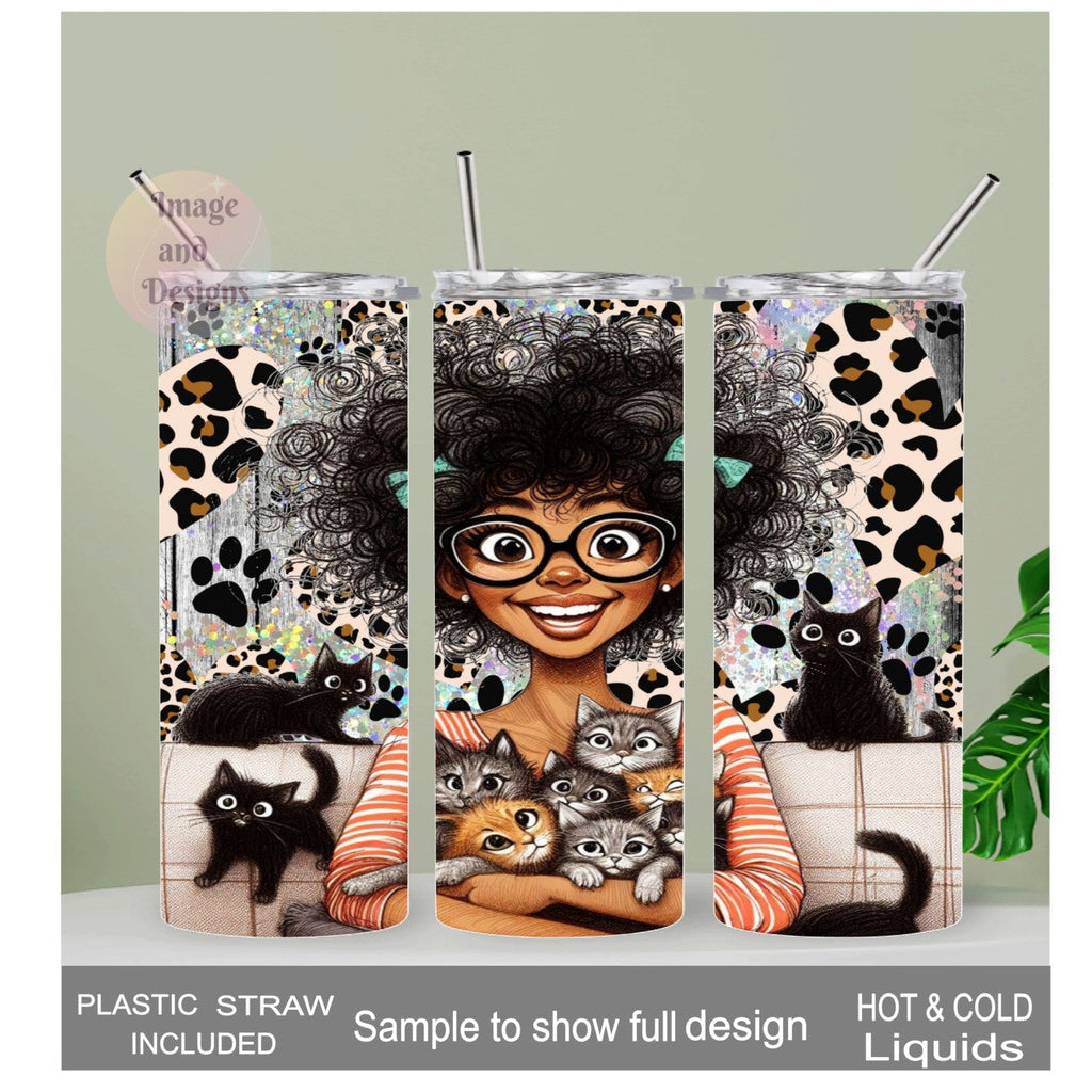 Crazy Cat Lady 20oz With Reusable Straw, Can Be Personalized
