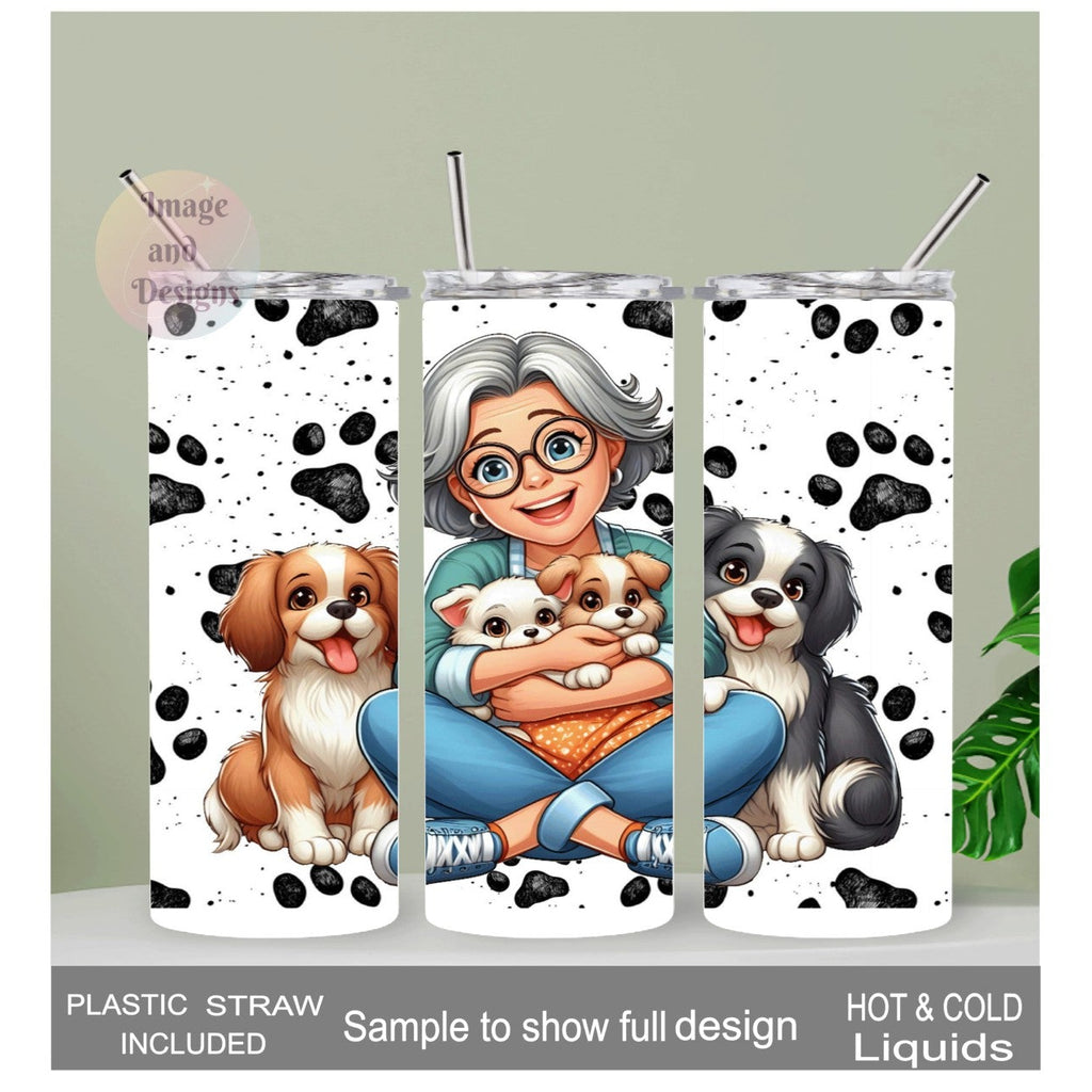 Dog Mom Tumbler 20oz With Reusable Straw, Can Be Personalized