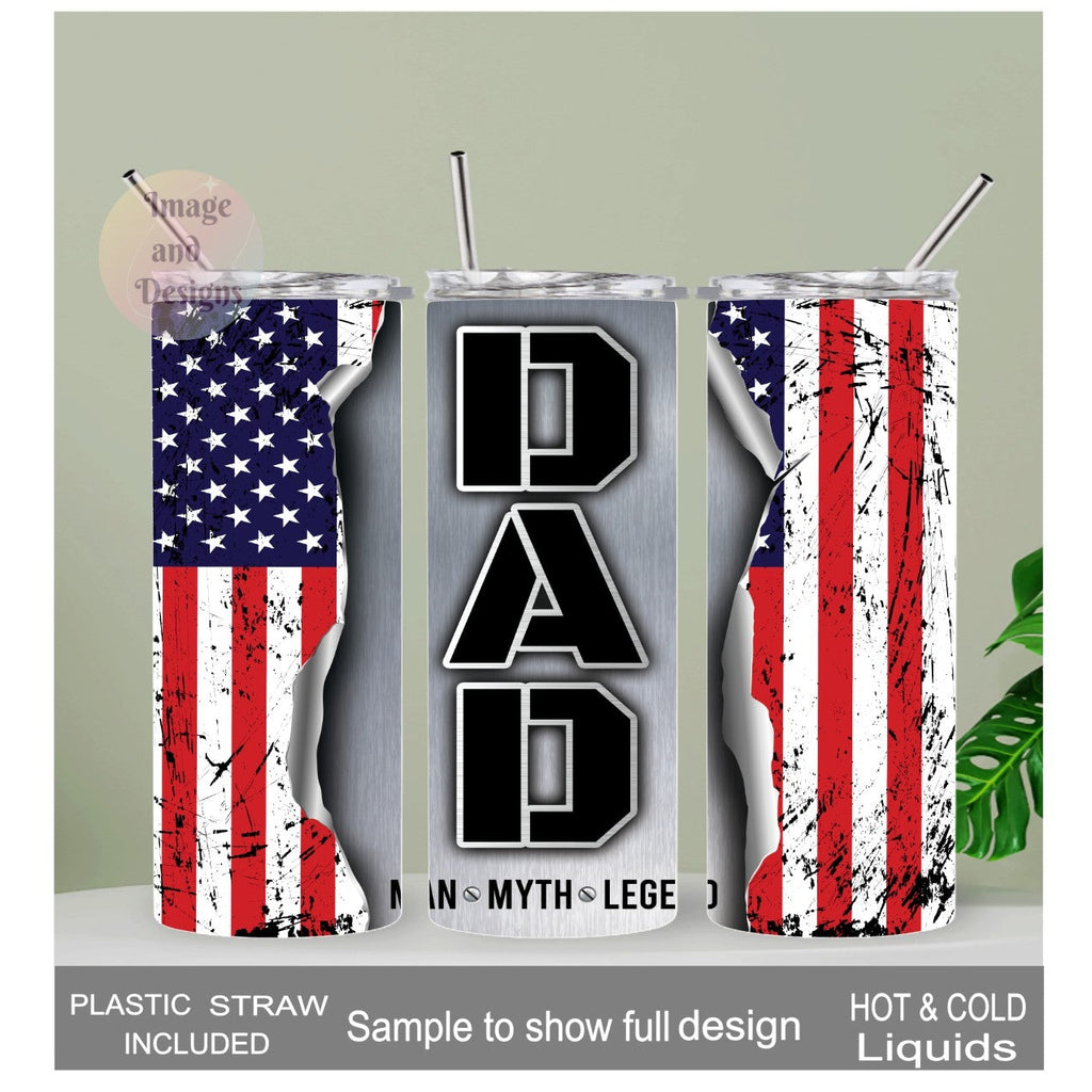 Dad Man Myth Legend Tumbler 20oz With Reusable Straw