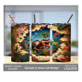 Roar-tastic Kids Dinosaur Tumbler 15oz With Reusable Straw, Can Be Personalized