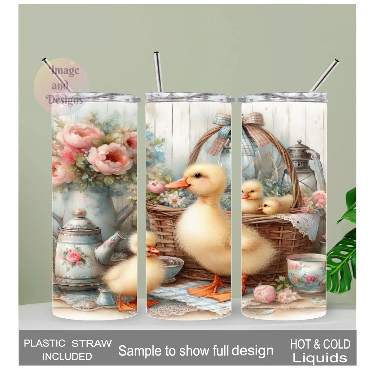 Personalizable Duck Tumbler 20oz With Reusable Straw, Can Be Personalized