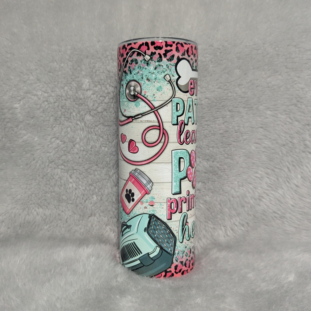 Every Patient Leaves A Paw Print In My Heart Tumbler 20oz With Reusable Straw