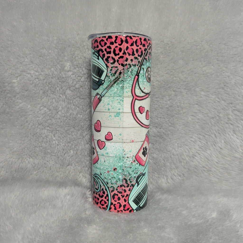 Every Patient Leaves A Paw Print In My Heart Tumbler 20oz With Reusable Straw