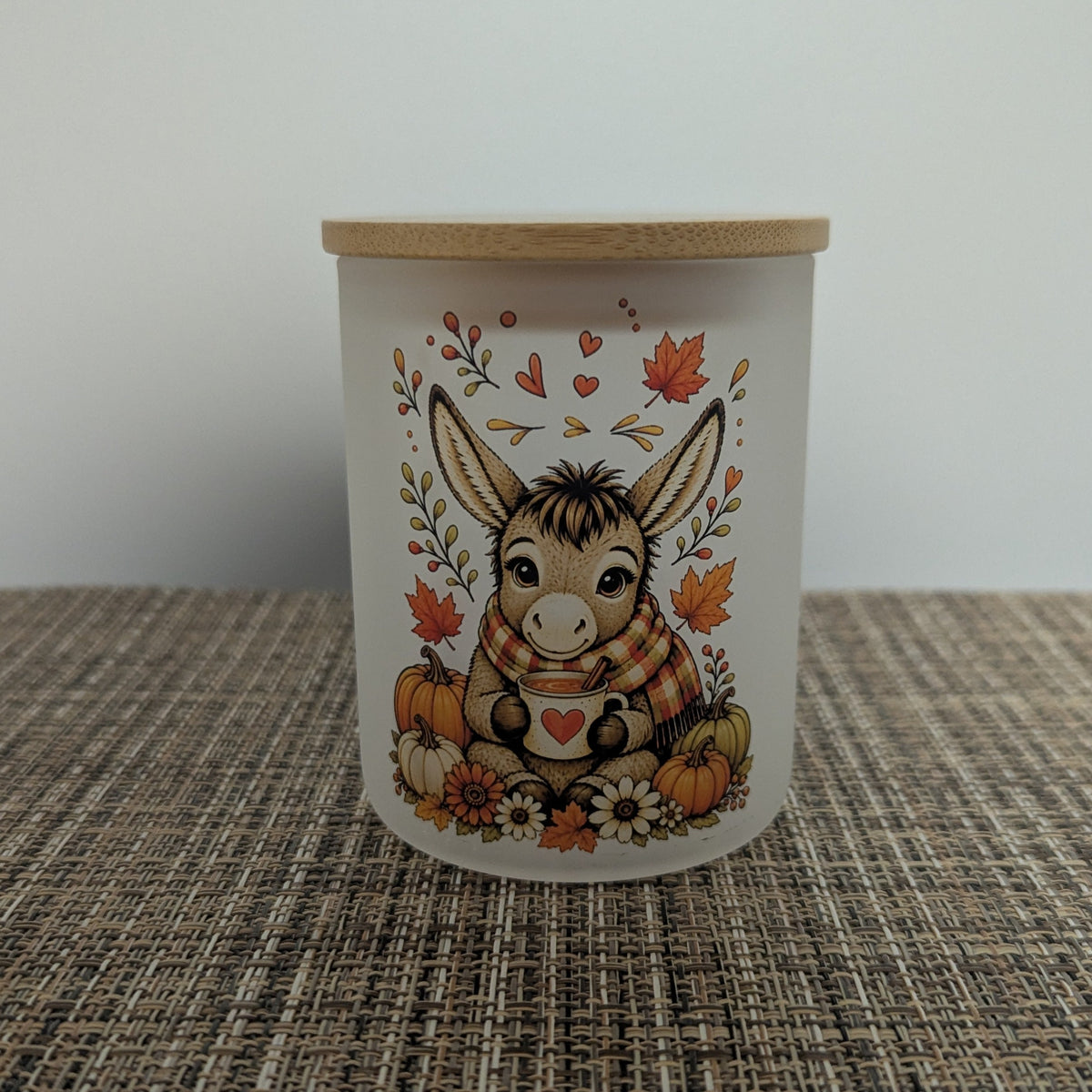 Fall Donkey Candle Holder With A Battery Operated Flickering Tea Light